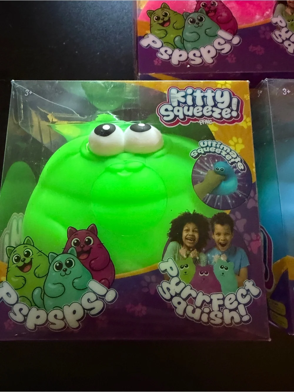 New All 3 Jumbo Kitty Cat Squeeze Blue Pink Green XL Squishy Toy PPNC Sensory